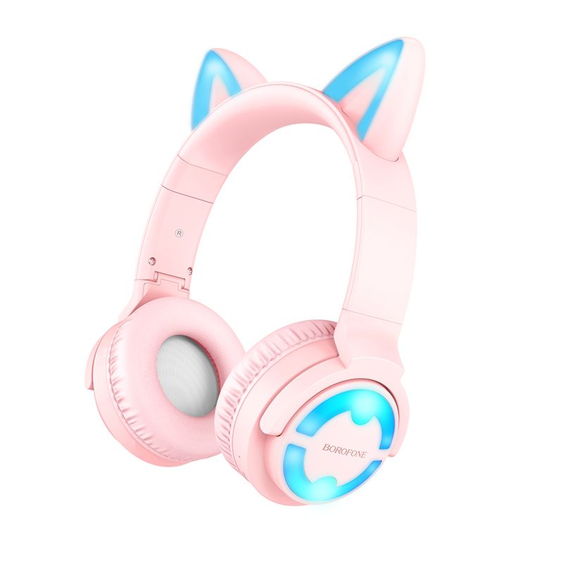  Borofone Cicafüles Bluetooth Fejhallgató BO15 rózsaszín