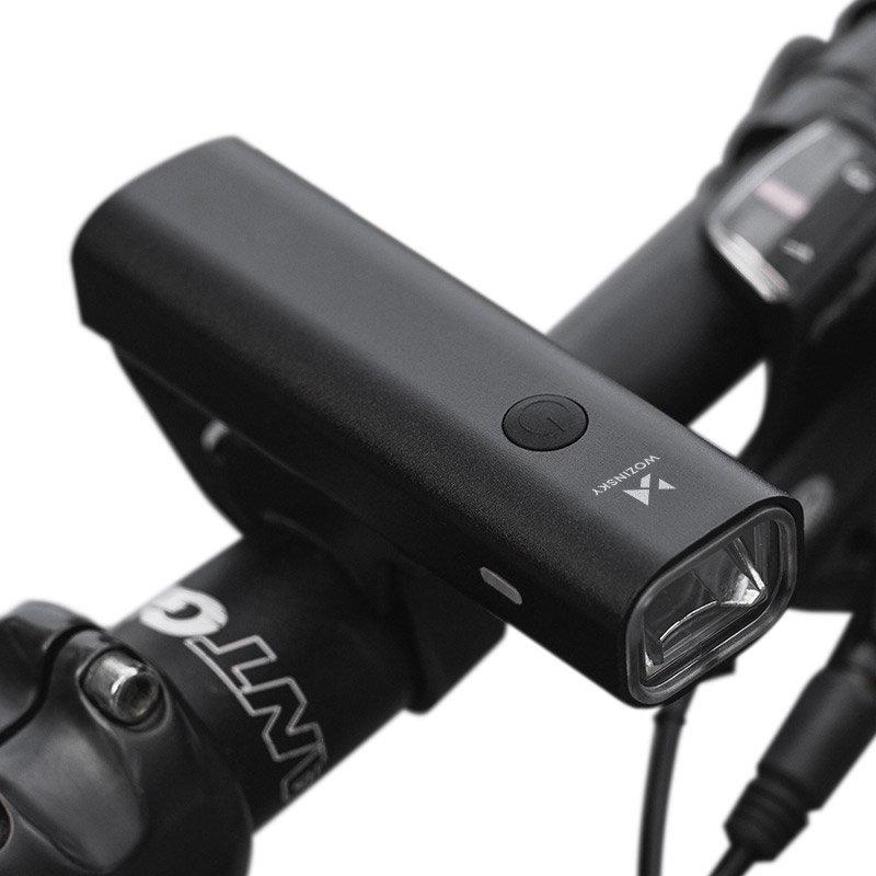 Wozinsky biciklis/kerékpáros elülső lámpa USB töltéssel (200 lm) fekete