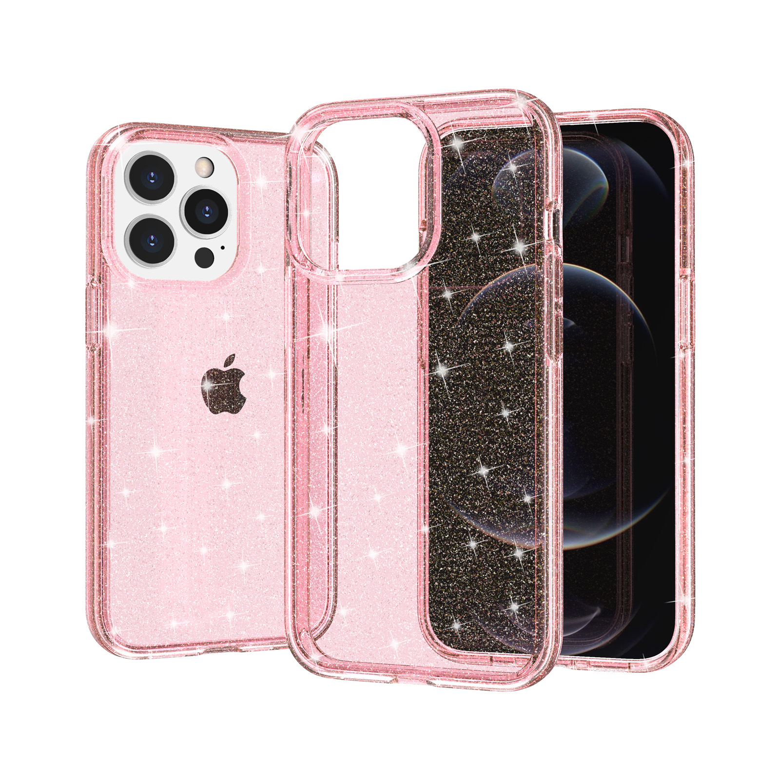 iPhone 14 Pro Max glitter tok rózsaszín Alphajack