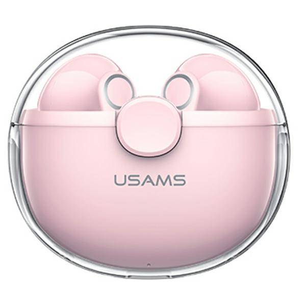 USAMS TWS BU Bluetooth 5.1 vezeték nélküli fülhallgató rózsaszín