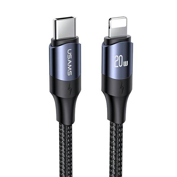 USAMS U71 USB-C - Lightning kábel 20W gyorstöltéssel 3m fekete