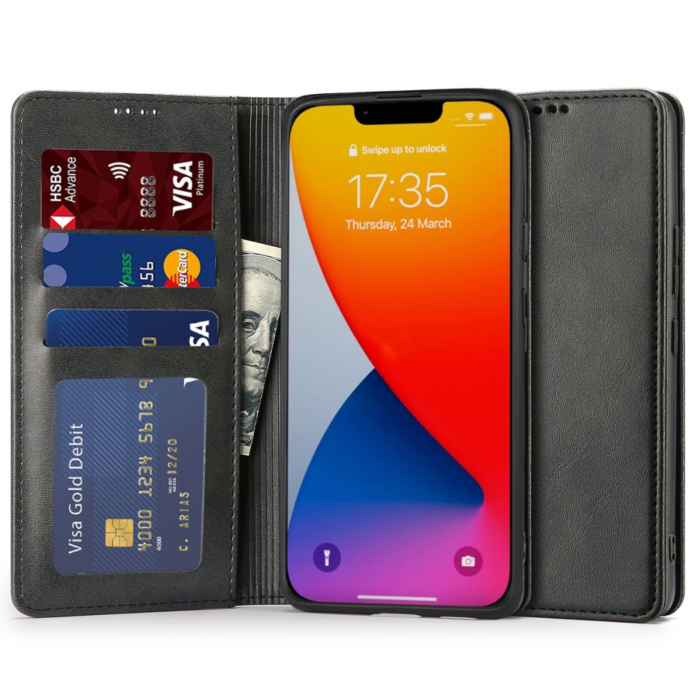 iPhone 14 Plus Tech-Protect Wallet Magnet fliptok fekete