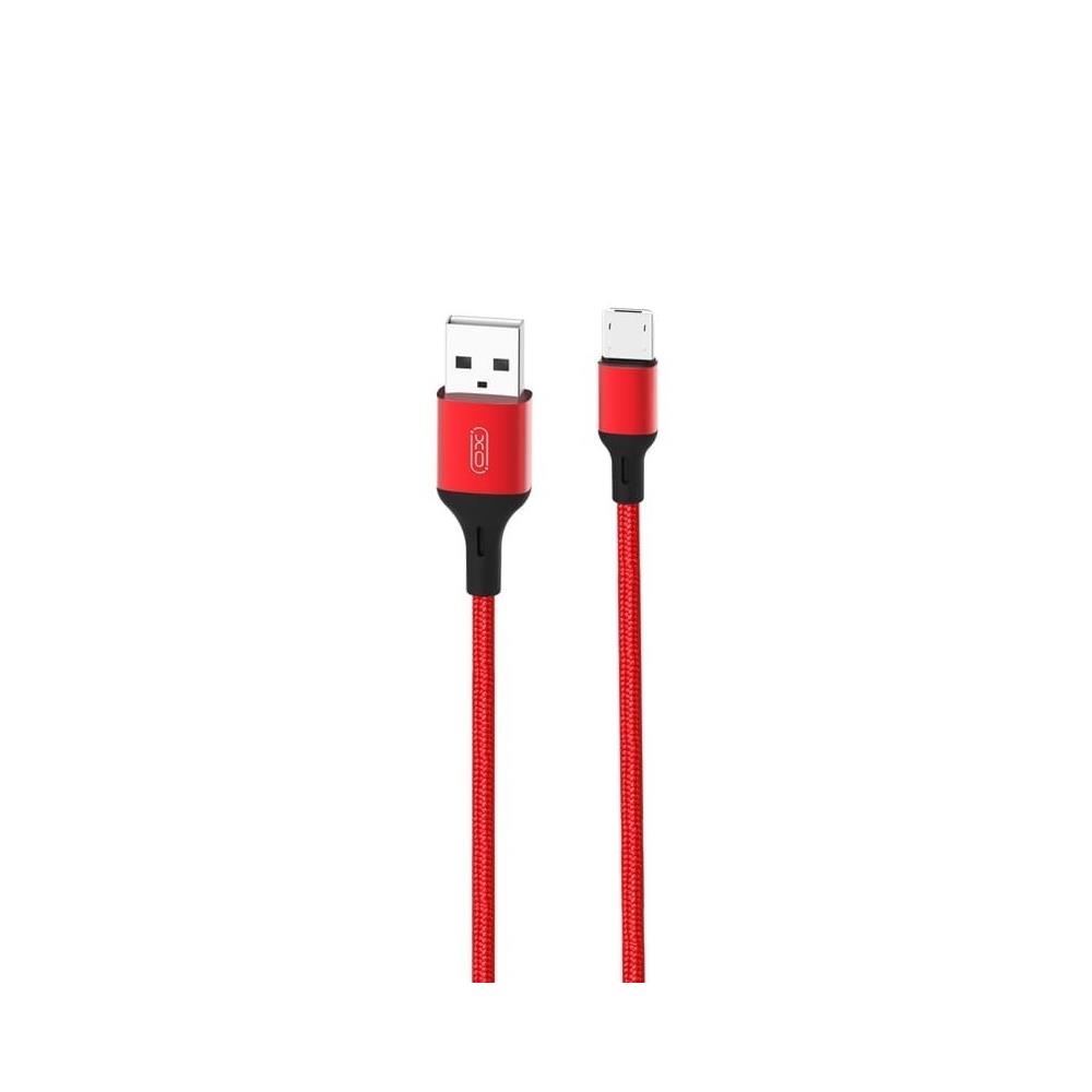 XO NB143 USB - microUSB kábel 1 m 2,4A piros