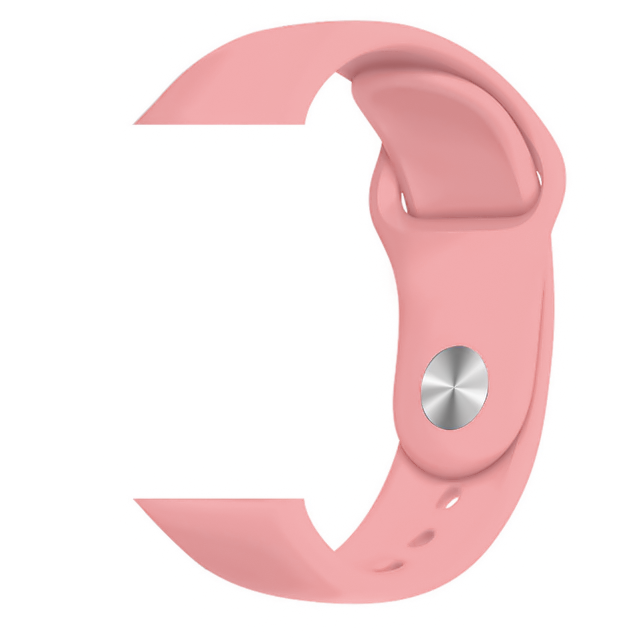 Apple Watch 4/5/6/7/SE (38/40/41mm) szilikon óraszíj világos rózsaszín színű Alphajack