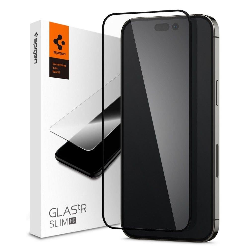 iPhone 14 Pro/15 Spigen Glass FC üvegfólia fekete (AGL05221)