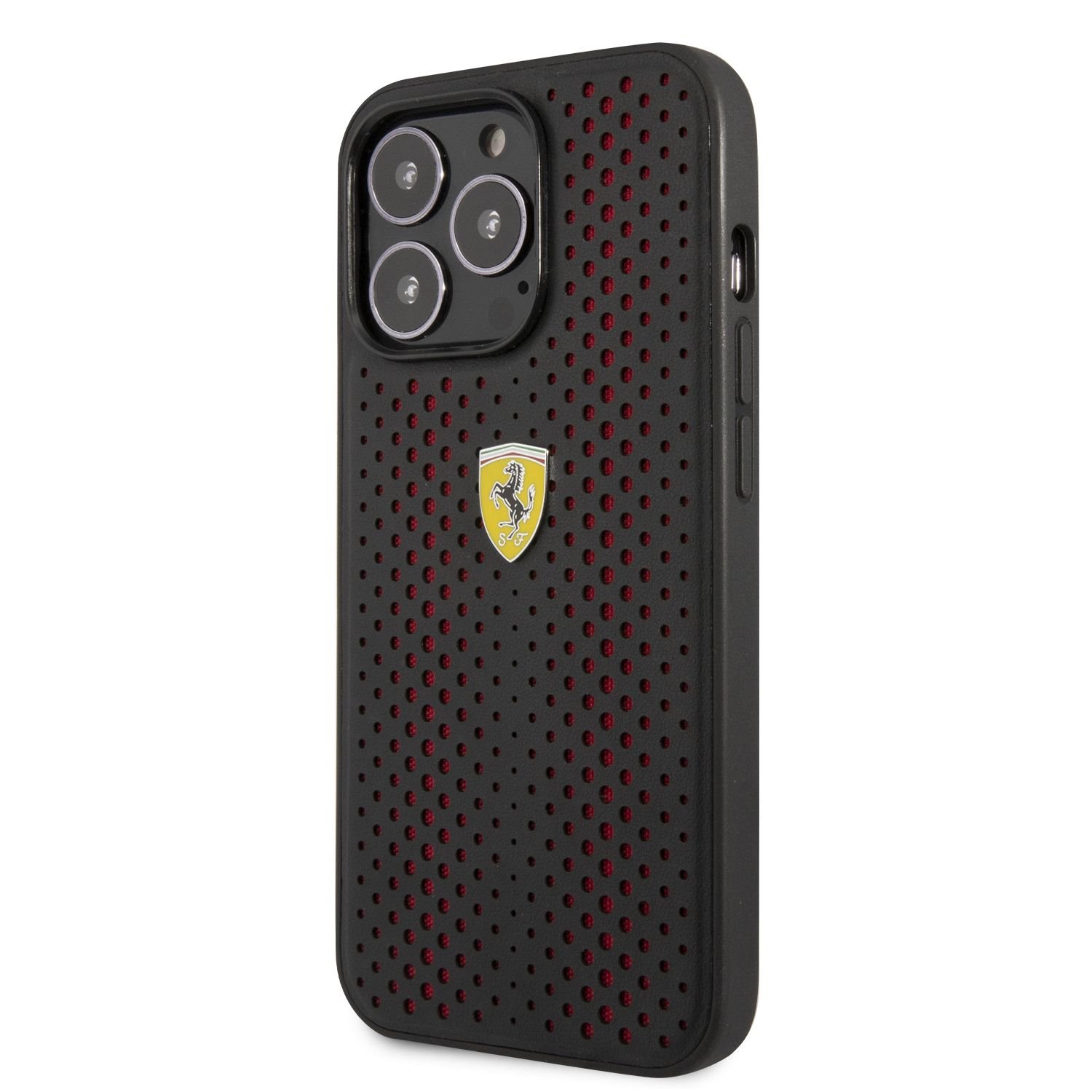 iPhone 14 Pro Max Ferrari PU Leather Perforated tok piros (FEHCP14XRHOR)