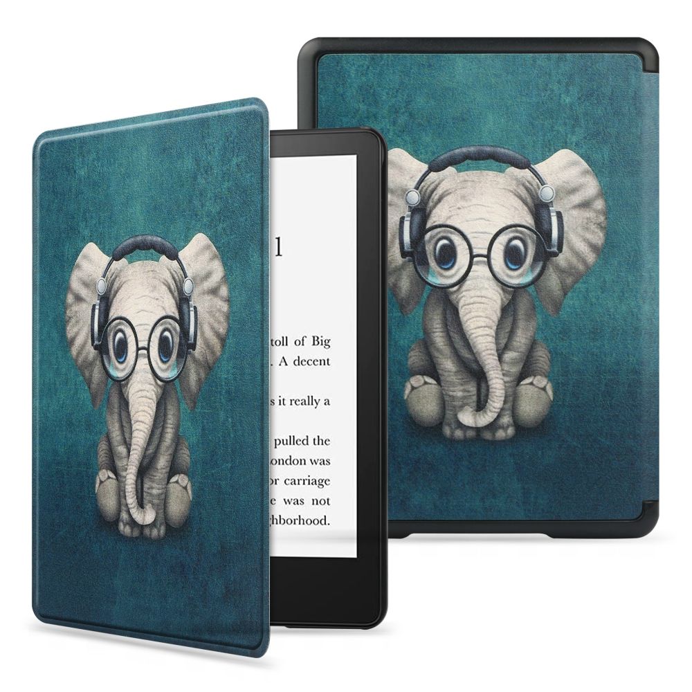 Kindle Paperwhite V/5 Tech-protect Smartcase Tok Boldog elefántos mintával