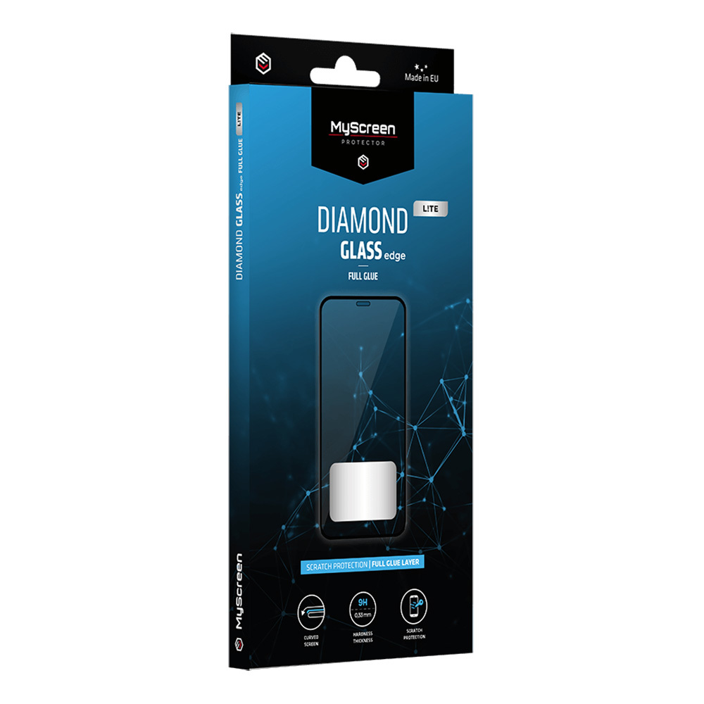 iPhone 14 Pro/15 MyScreen Diamond Lite Edge 5D kijelzővédő üvegfólia fekete
