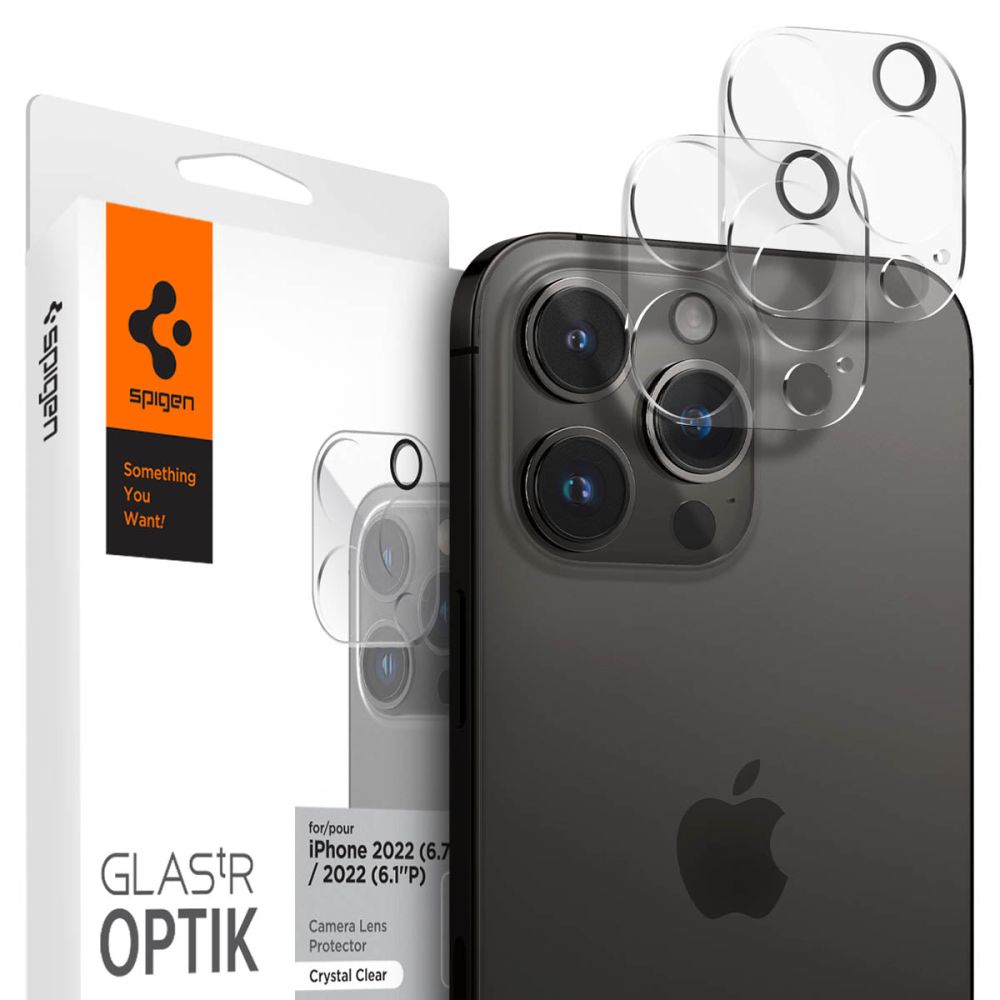 iPhone 14 Pro / 14 Pro Max / 15 Pro / 15 Pro Max Spigen Optik.TR 2x kameralencsevédő 9H üveg (AGL05228)