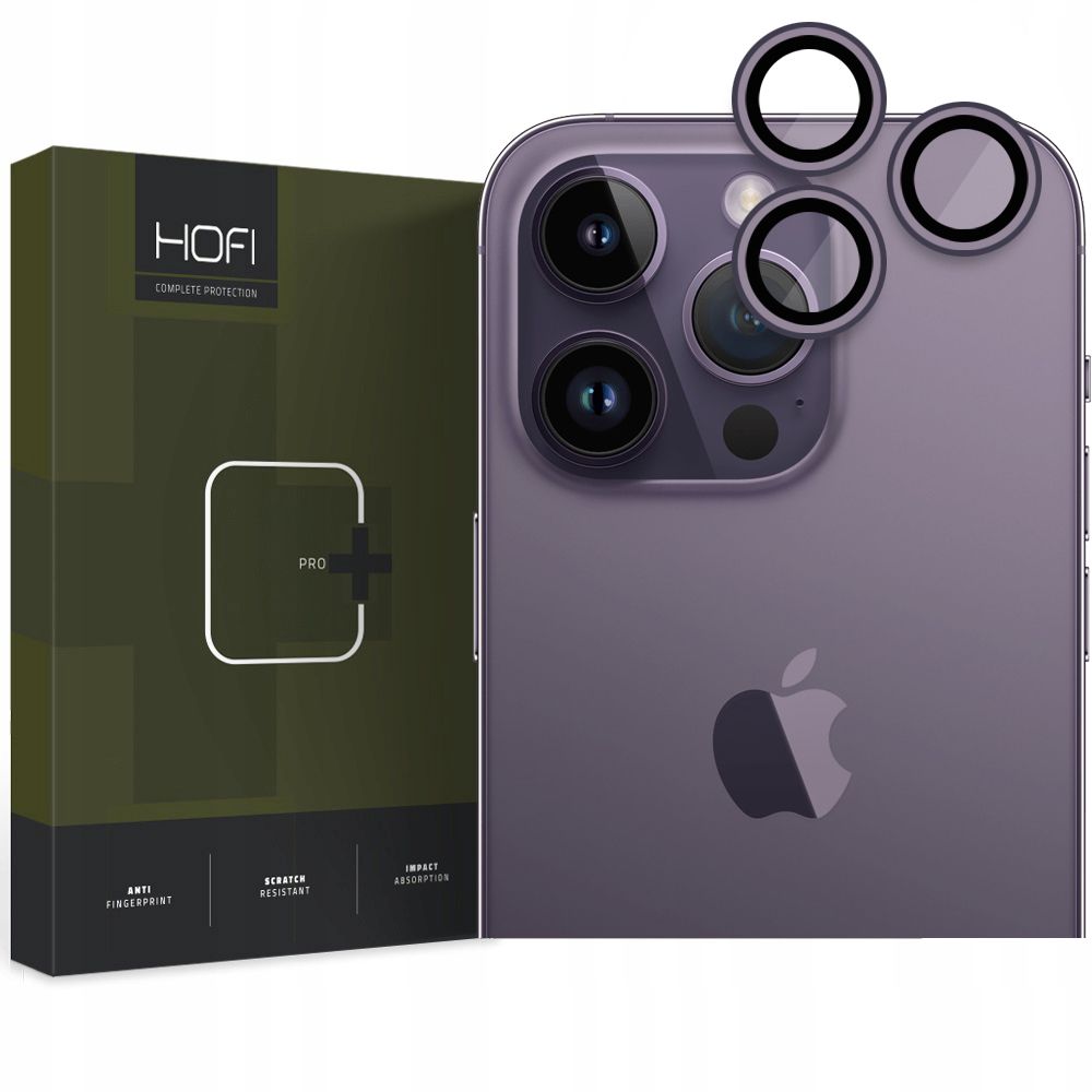iPhone 14 Pro/14 Pro Max/15 Pro/15 Pro Max Hofi CamRing Pro+ kameralencse védő üvegfólia lila
