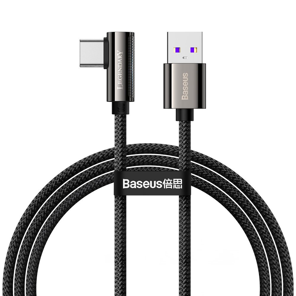 Baseus Legend 90 fokban döntött USB - USB Type-C kábel 66W 1m fekete (CATCS-B01)