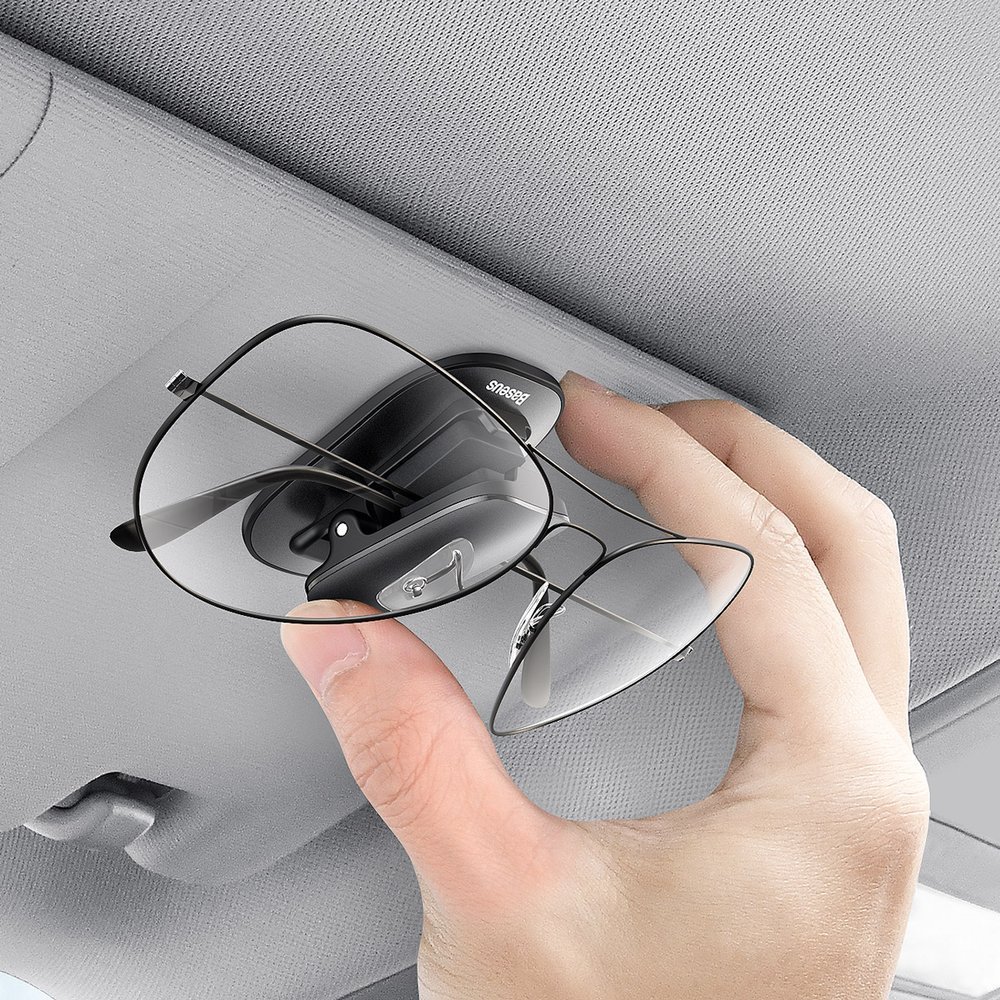 Baseus öntapadó autós szemüvegtartó kapocs fekete (ACYJN-A01)