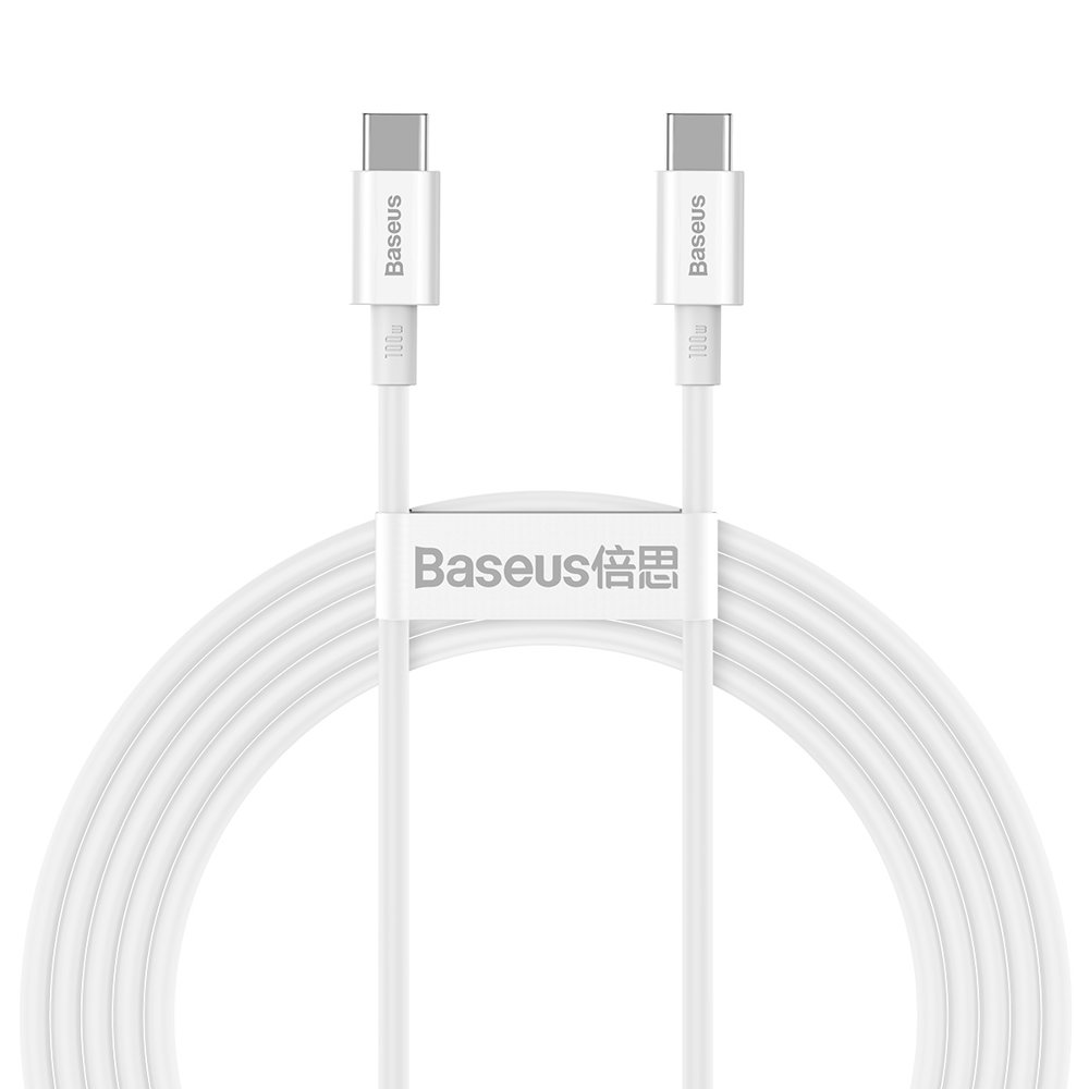 Baseus Superior USB Type-C - USB Type-C kábel Quick Charge / Power Delivery / FCP 100W 5A 20V 2m fehér (CATYS-C02)