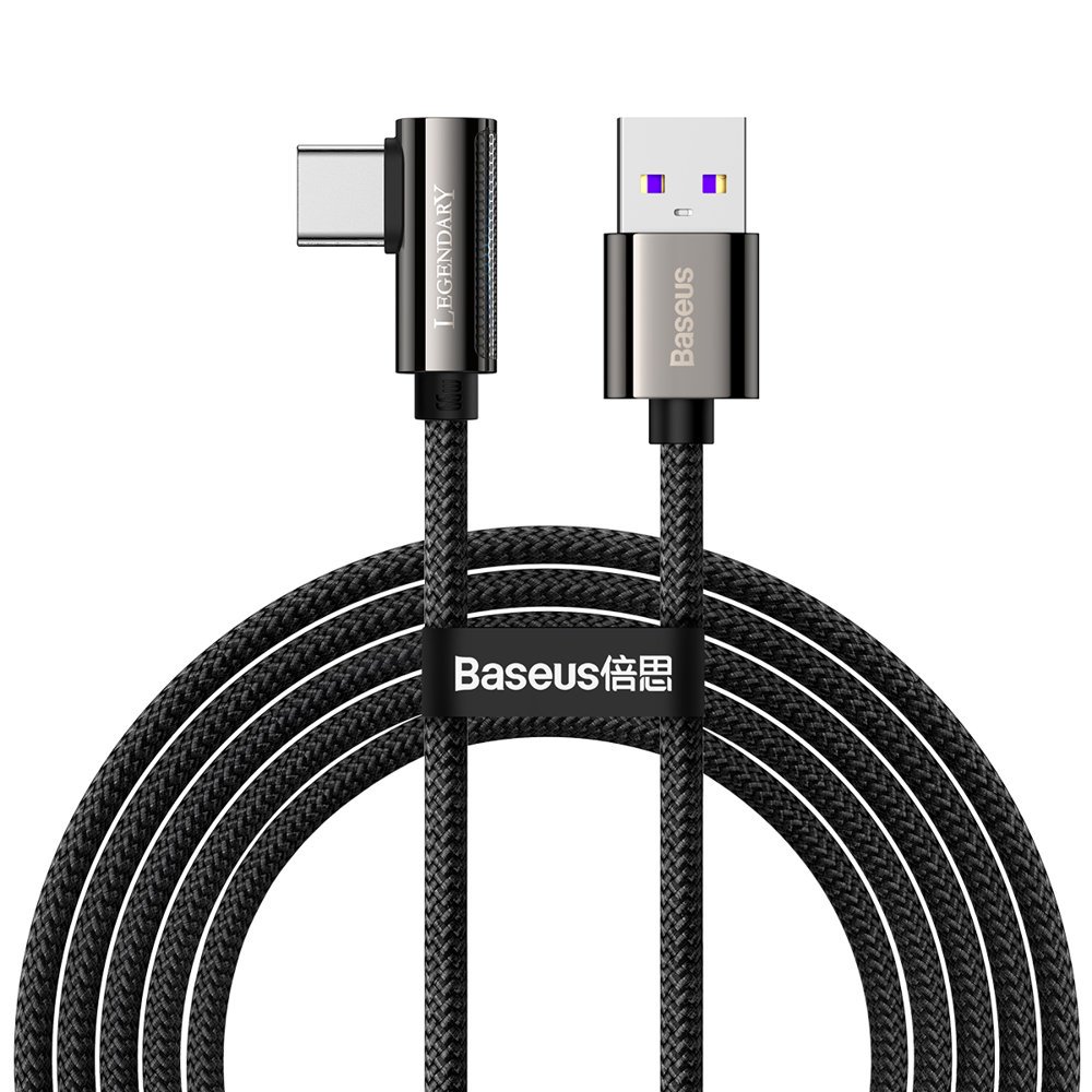 Baseus Legend 90 fokban döntött USB - USB Type-C kábel 66W 2m fekete (CATCS-C01)