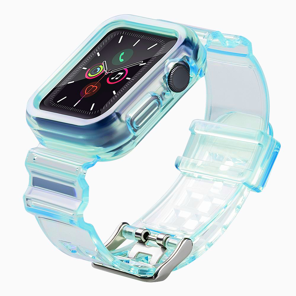 Apple Watch 4/5/6/SE 40mm Strap Light óraszíj és tok kék