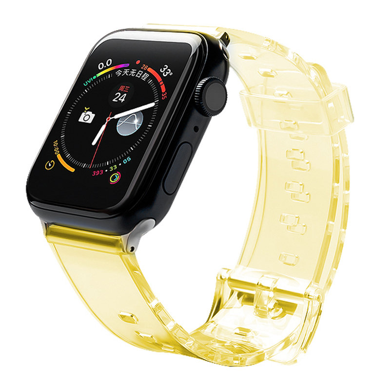 Apple Watch 4/5/6/7/8/SE (38/40/41mm) Strap Light Silicone óraszíj sárga