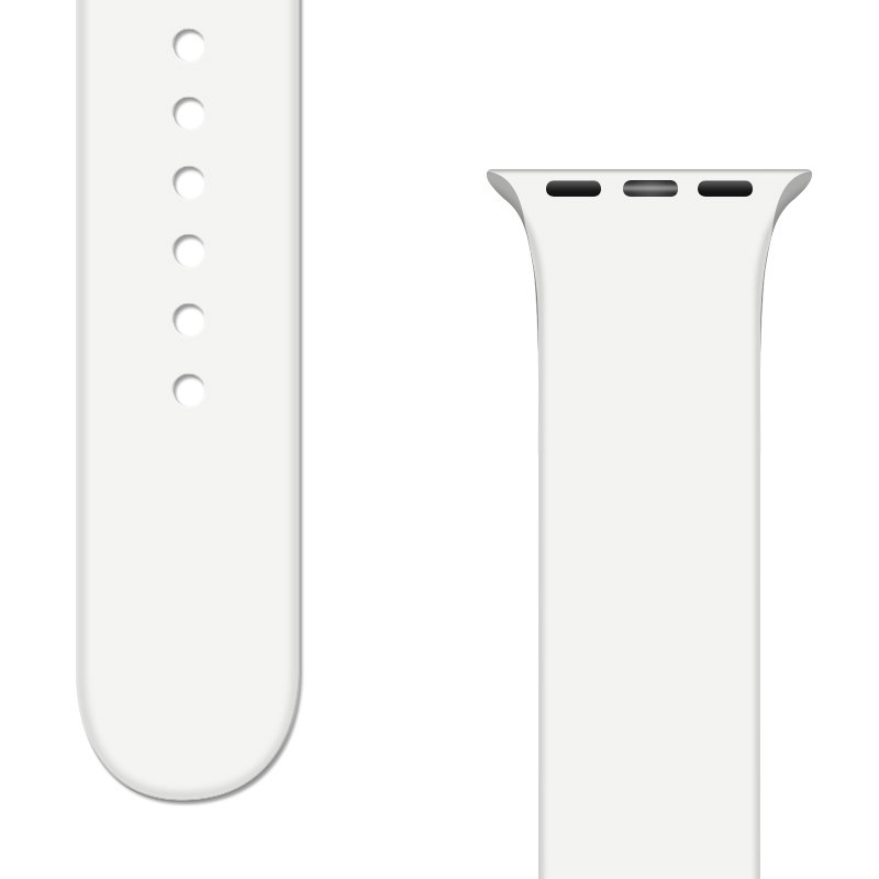 Apple Watch 4/5/6/7/8/SE/Ultra (42/44/45/49mm) Silicone APS óraszíj fehér