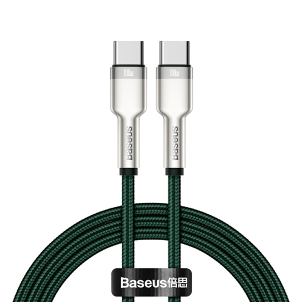 Baseus Cafule Metal Data USB Type C - USB Type C kábel PD 100 W 2 m zöld