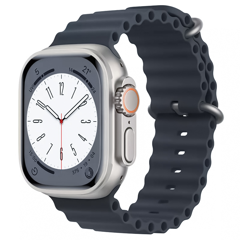 Apple Watch 4/5/6/7/8/SE (38/40/41mm) óceán szilikon óraszíj sötétkék Alphajack