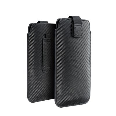 iPhone 11/XR Forcell Pocket Carbon tok fekete