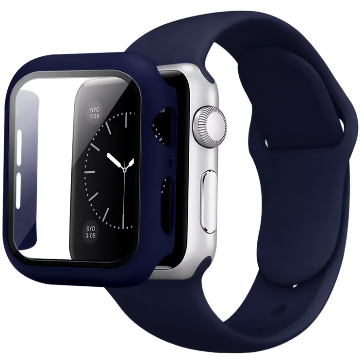 Apple Watch 42mm szilikon óraszíj és tok sötétkék