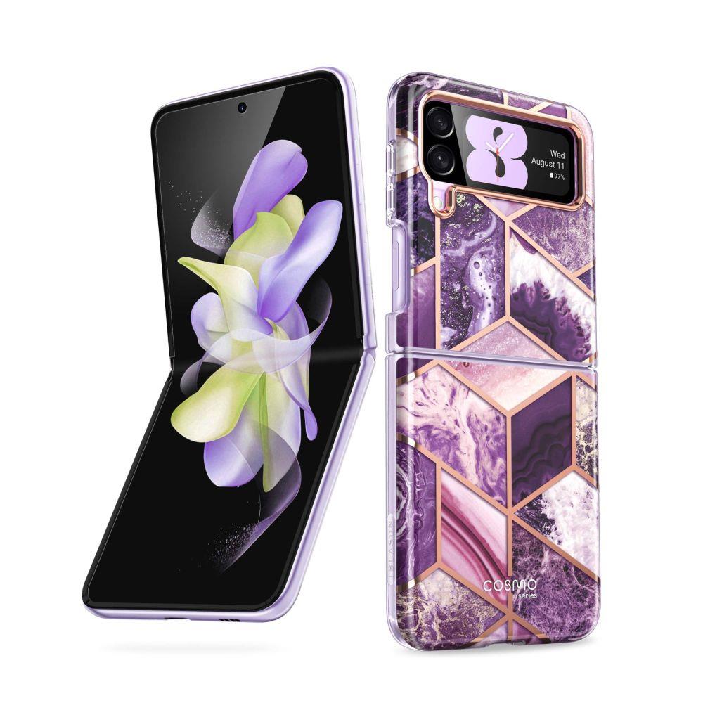 Samsung Galaxy Z Flip 4 Supcase Cosmo Márvány mintás tok lila