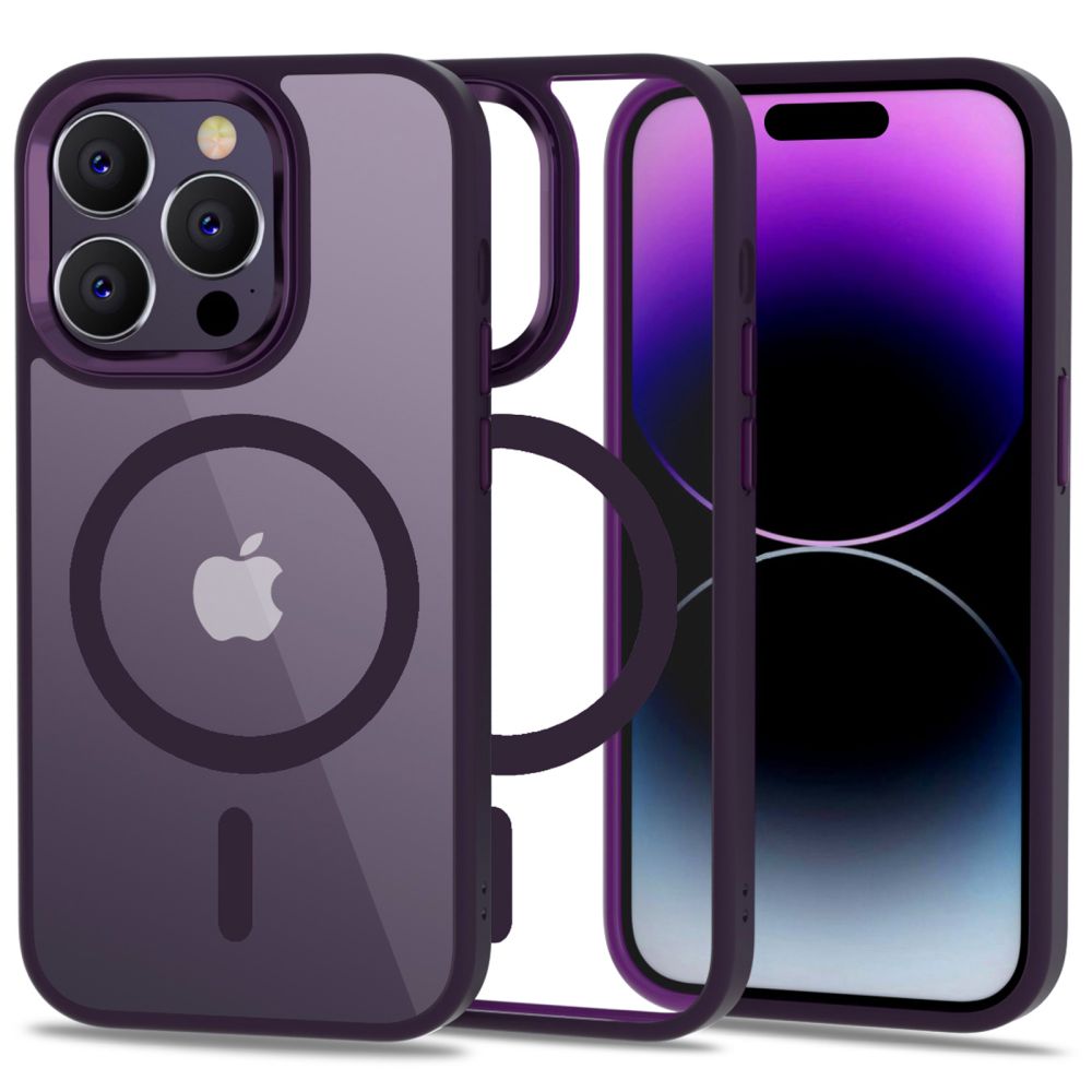 iPhone 14 Pro Tech-Protect Magmat Magsafe Tok sötét lila/átlátszó
