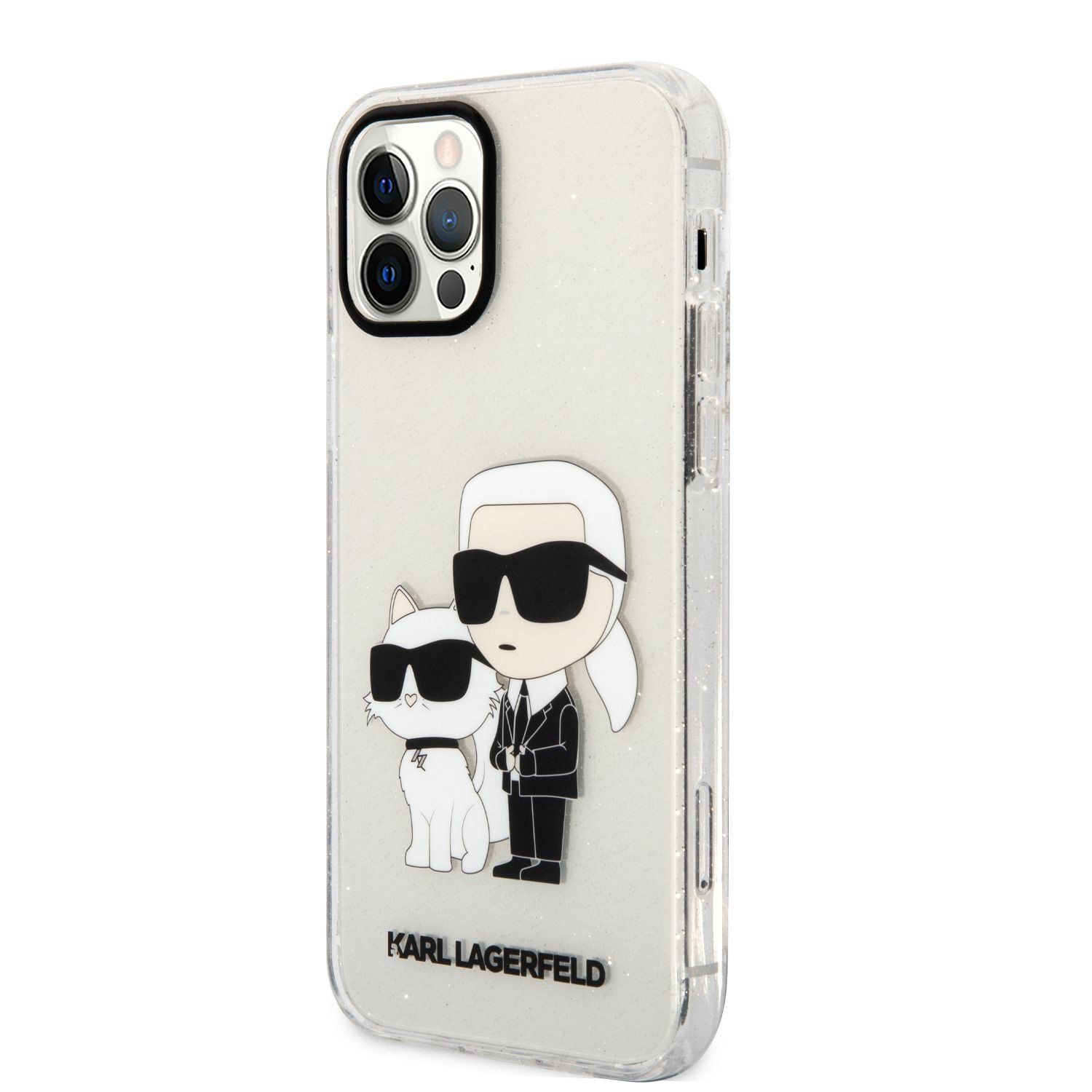 iPhone 12/12 Pro Karl Lagerfeld KLHCP12MHNKCTGT IML Glitter Karl and Choupette NFT tok átlátszó