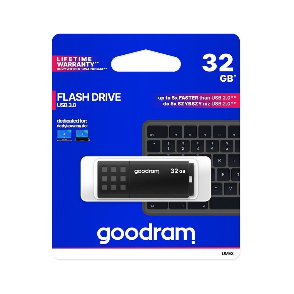 GOODRAM Pendrive 32GB, UME3 USB 3.1, Fekete