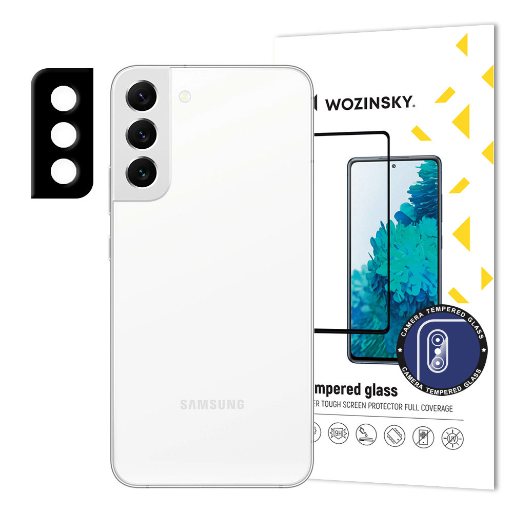 Samsung Galaxy S22 + (S22 Plus) Wozinsky Full Camera Glass 9H kameralencse védő üvegfólia fekete