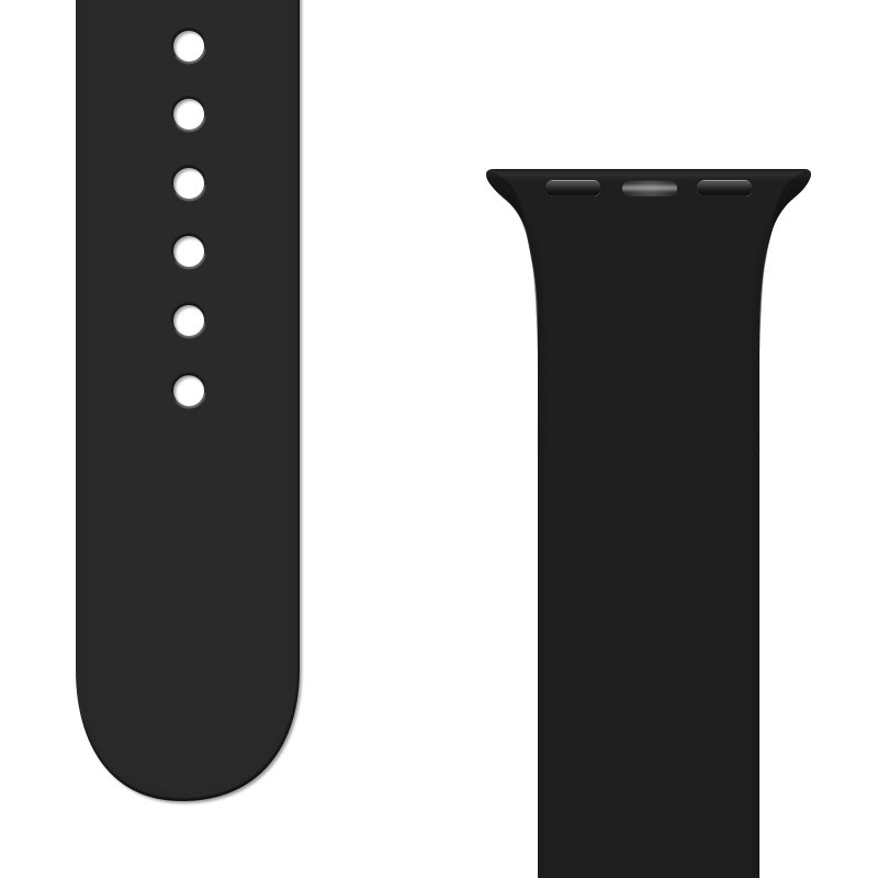Apple Watch 4/5/6/7/8/SE (42/44/45mm) Silicone APS óraszíj fekete