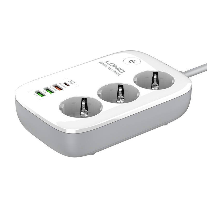 LDNIO SEW3452 Intelligens Wi-Fi Power Strip fehér, hálózati elosztó USB porttal