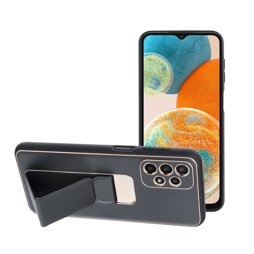 Samsung Galaxy A23 5G Forcell Leather Kickstand tok fekete
