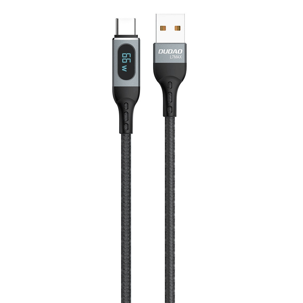 Dudao USB - USB Type C kábel gyorstöltés PD 66W 1m fekete (L7Max)