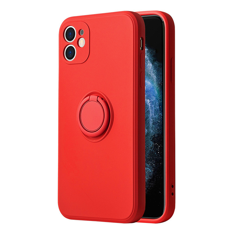 iPhone 14 Pro Vennus szilikon tok hátlapi gyűrűvel piros