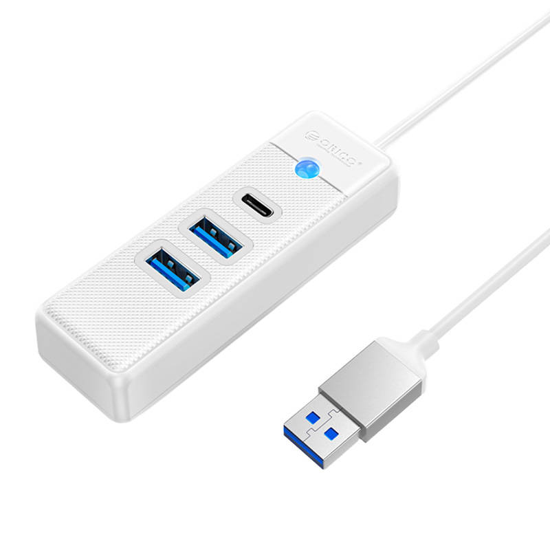 Orico USB HUB elosztó adapter - 2x USB 3.0 + USB-C, 5 Gbps, 0.15m (fehér)
