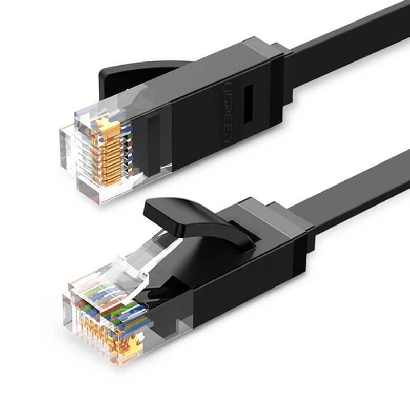 Ugreen RJ45 Cat 6 UTP 5m Ethernet patchcord lapos kábel 1000Mbps fekete (NW102 50176)