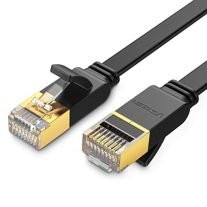 Ugreen NW106 Ethernet RJ45 lapos hálózati kábel, Cat.7, STP, 2m (fekete)