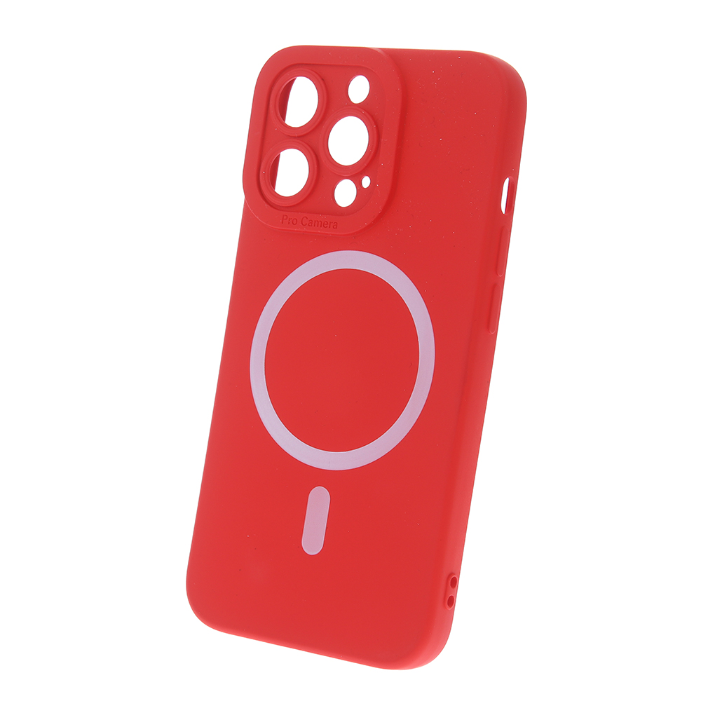 iPhone 14 Plus Szilikon MagSafe kompatibilis tok piros