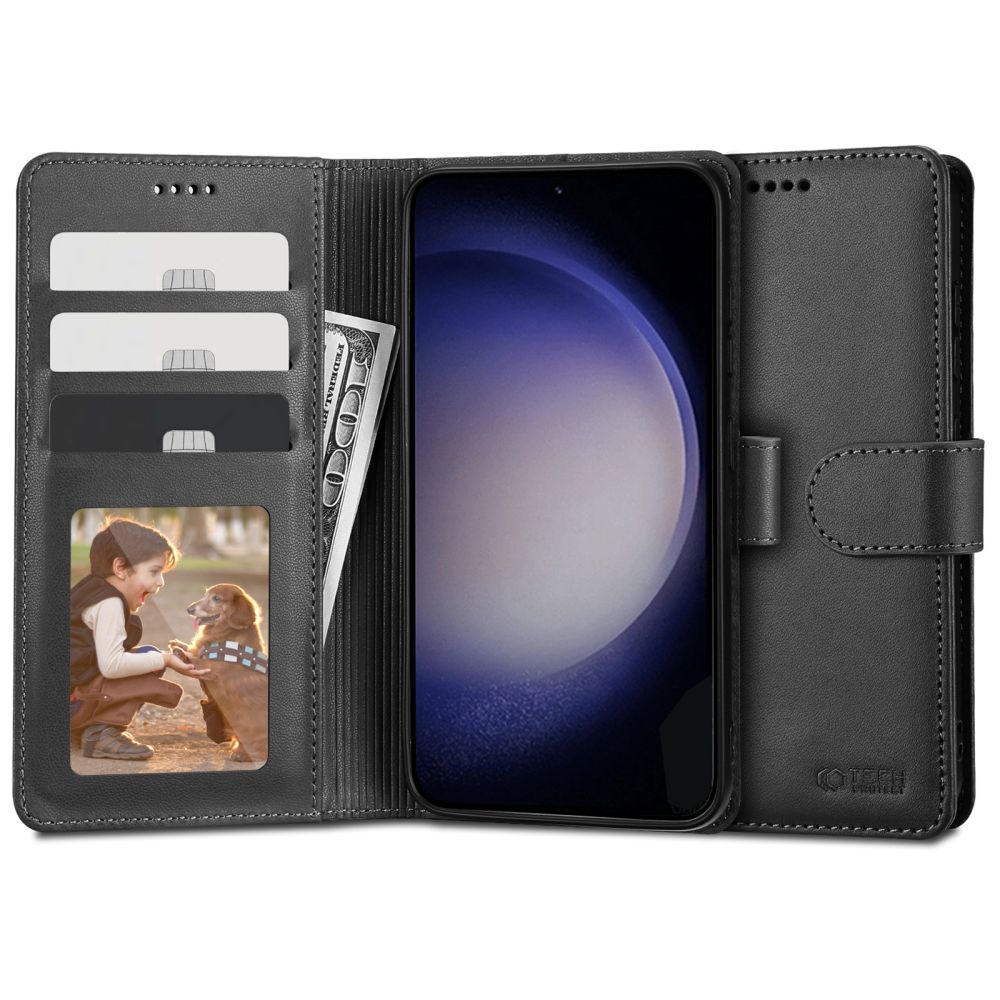 Samsung Galaxy S23 Plus Tech-Protect Wallet fliptok fekete