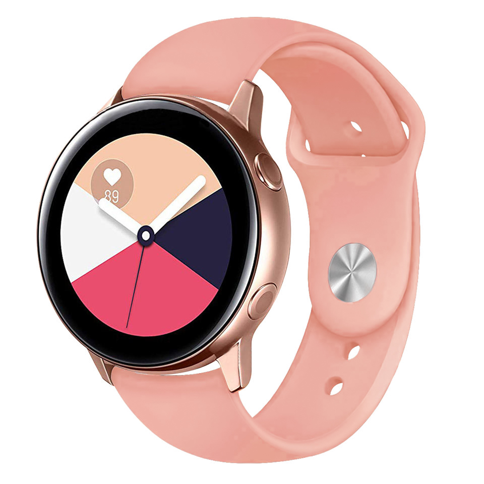 Samsung Galaxy Watch 22mm szilikon óraszíj világos rózsaszín Alphajack
