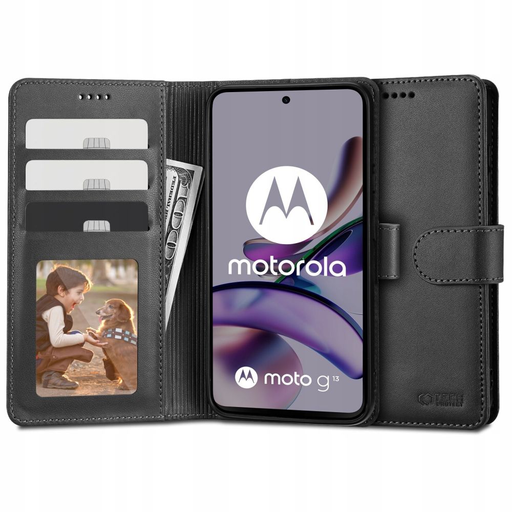 Motorola Moto G13/G23/G53 5G Tech-Protect Wallet fliptok fekete