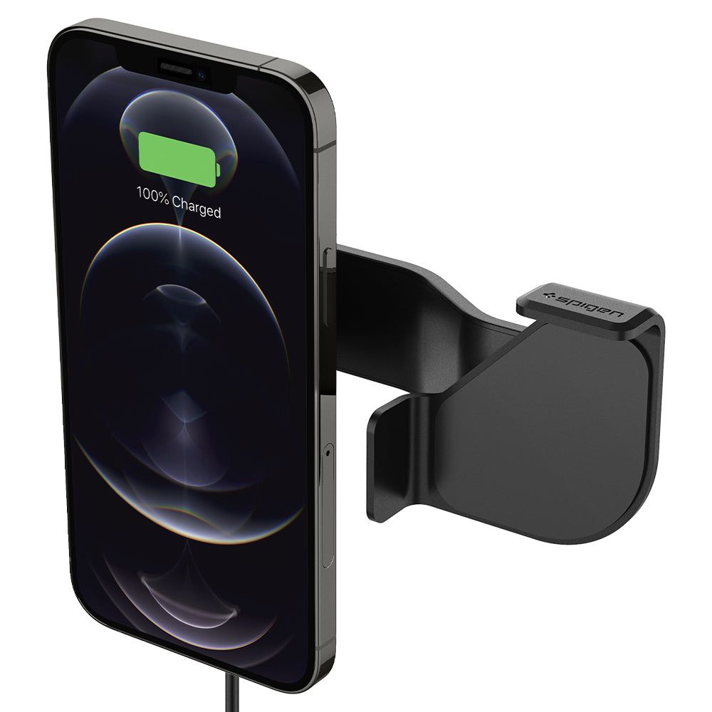 Spigen OneTap Pro Autós telefontartó Tesla fedélzeti kijelzőre, MagSafe kompatibilis fekete