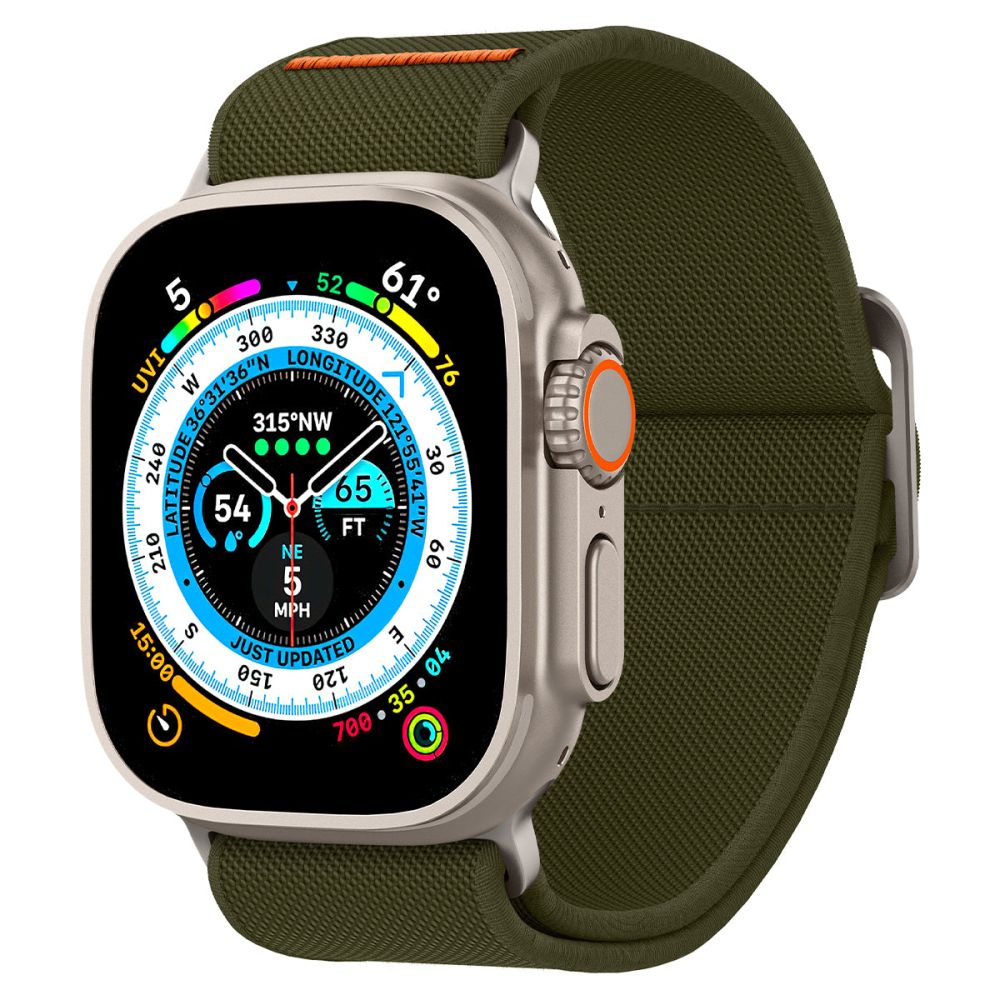 Apple Watch 4/5/6/7/8/SE/Ultra (42/44/45/49 mm) Spigen Fit Lite óraszíj khaki