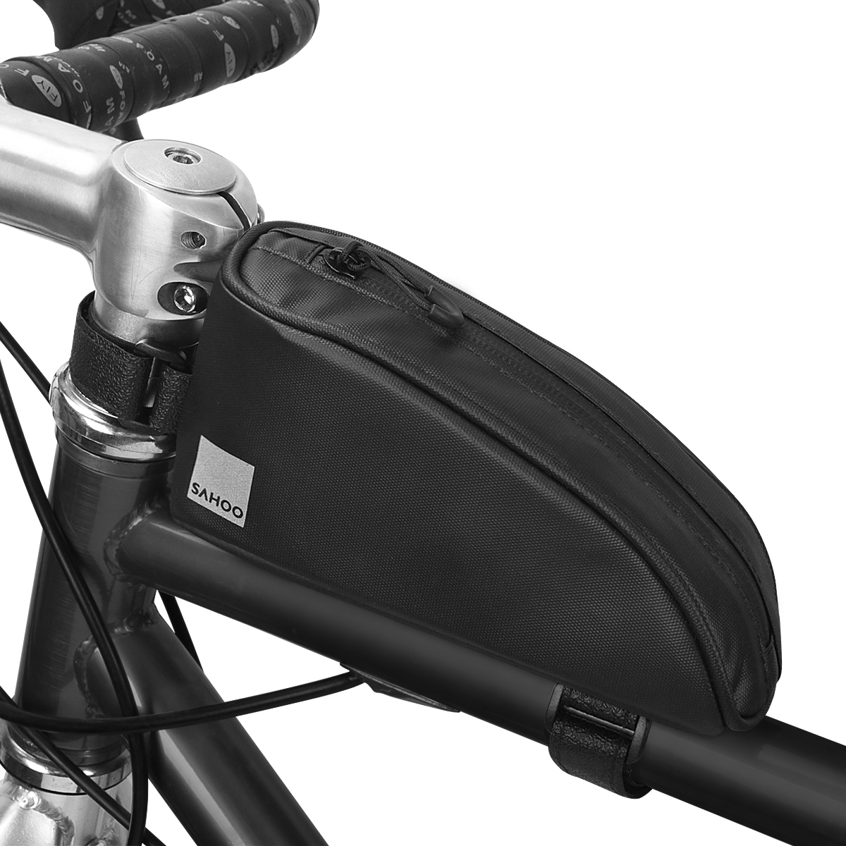 Biciklitáska / kerékpártáska cipzárral 0,3L fekete (SAHOO 122051)
