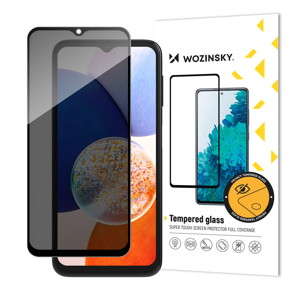 Samsung Galaxy A14 4G/ A14 5G Privacy kijelzővédő üvegfólia Wozinsky 9H