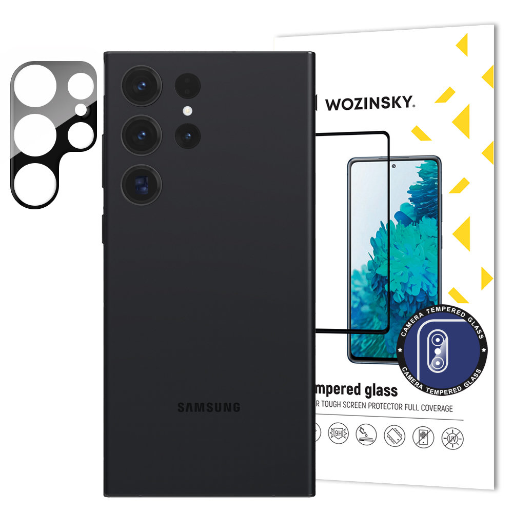 Samsung Galaxy S23 Ultra Wozinsky Full Camera Glass 9H kameralencse védő üvegfólia fekete