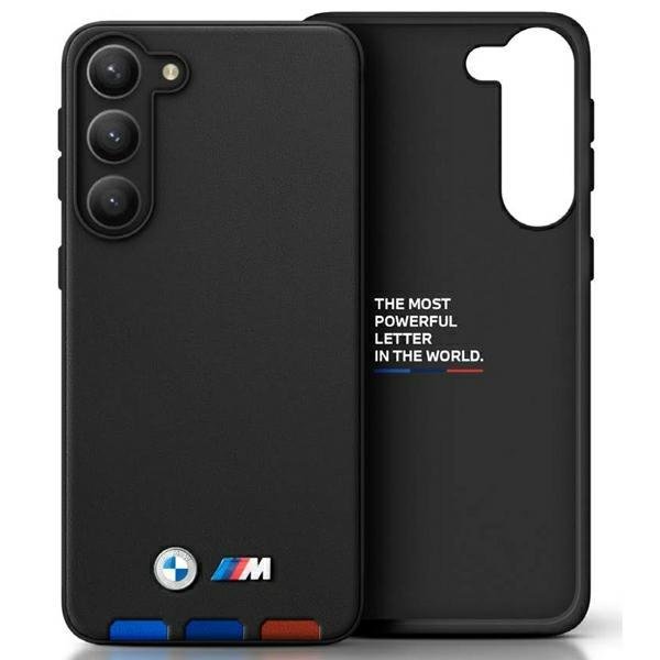 Samsung Galaxy A54 BMW BMHCSA5422PTDK Leather Stamp Tricolor tok fekete