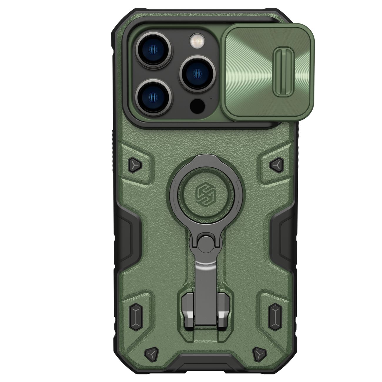 iPhone 14 Pro Max Nillkin CamShield Armor Pro tok MagSafe kompatibilis sötétzöld