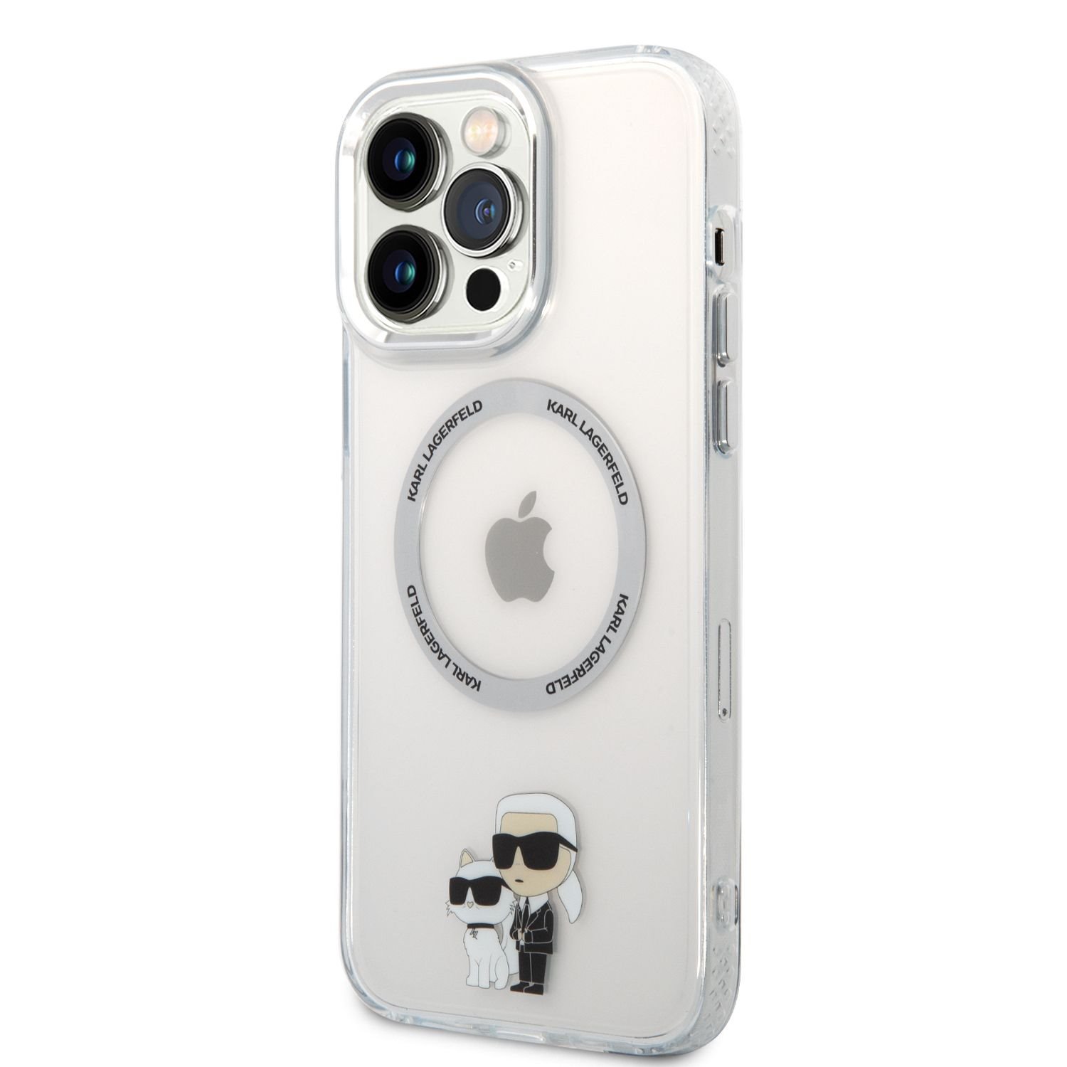 iPhone 15 Pro Max Karl Lagerfeld IML Karl és Choupette NFT MagSafe kompatibilis tok átlátszó (KLHMP15XHNKCIT)